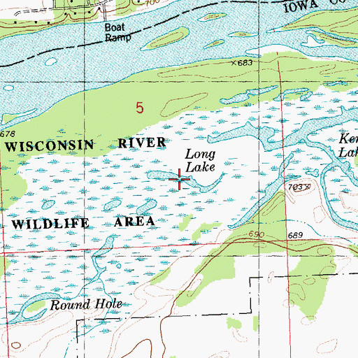 Topographic Map of Long Lake, WI
