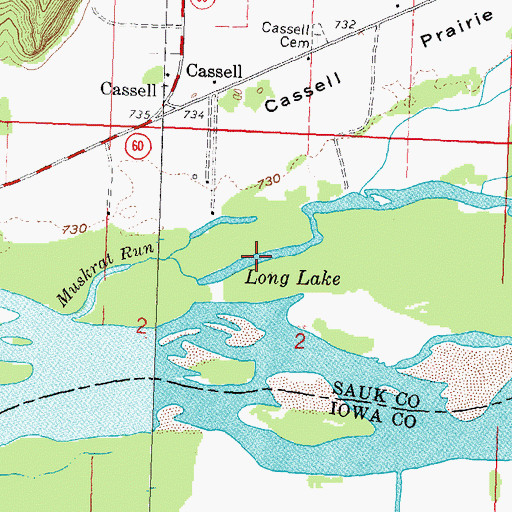Topographic Map of Long Lake, WI