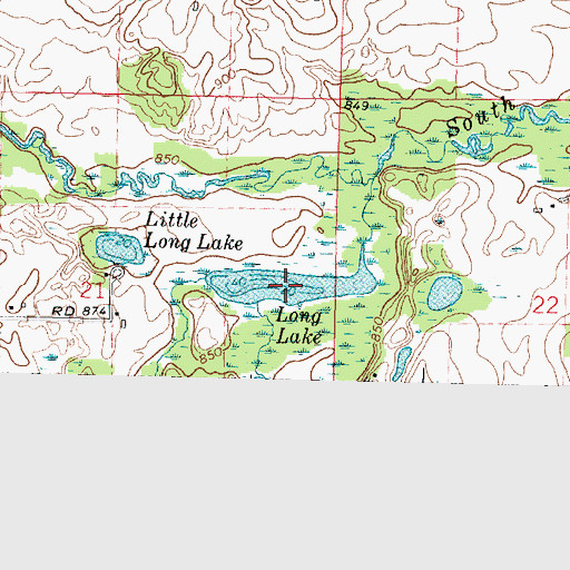 Topographic Map of Long Lake, WI