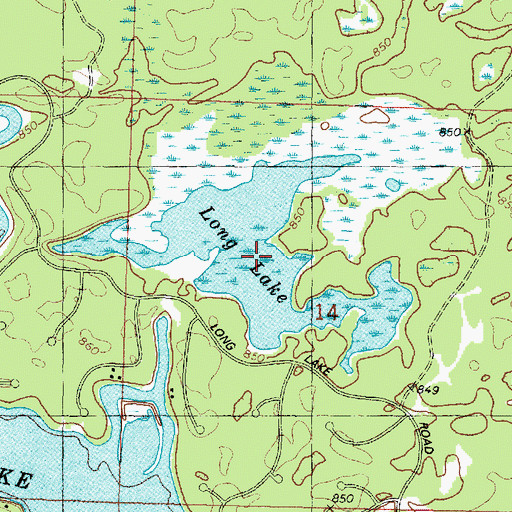 Topographic Map of Long Lake, WI