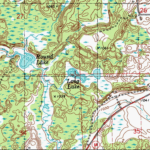 Topographic Map of Long Lake, WI
