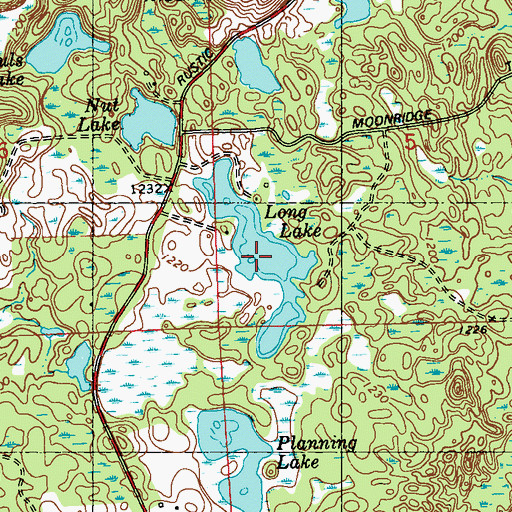 Topographic Map of Long Lake, WI