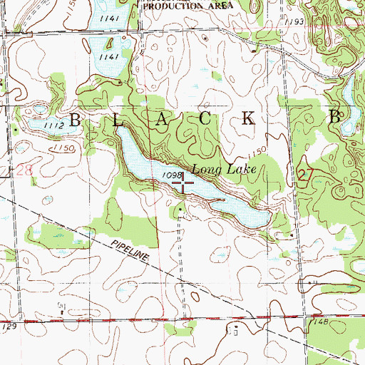Topographic Map of Long Lake, WI