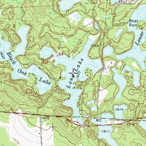 Topographic Map of Long Lake, WI