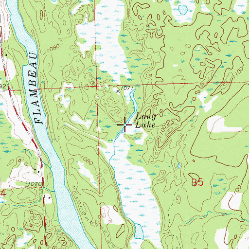 Topographic Map of Long Lake, WI