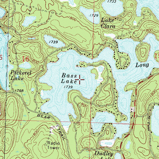 Topographic Map of Long Lake, WI