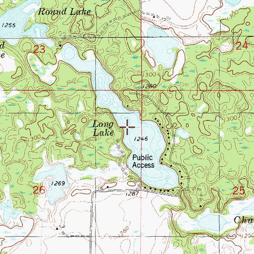 Topographic Map of Long Lake, WI