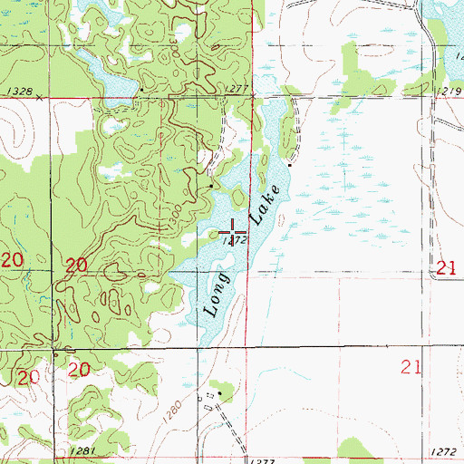 Topographic Map of Long Lake, WI