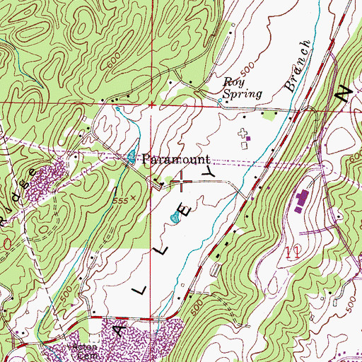 Topographic Map of Paramount, AL
