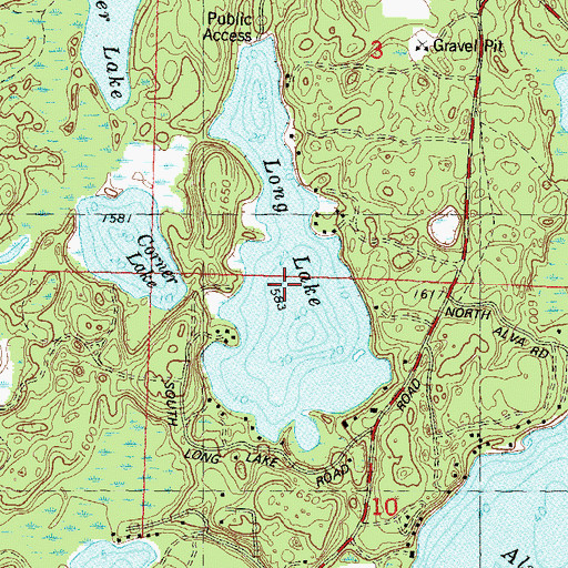Topographic Map of Long Lake, WI