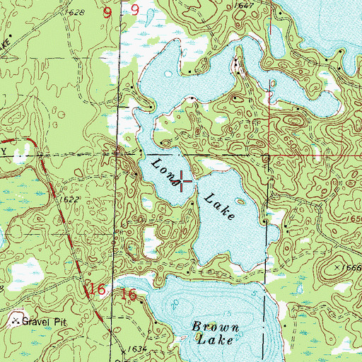 Topographic Map of Long Lake, WI