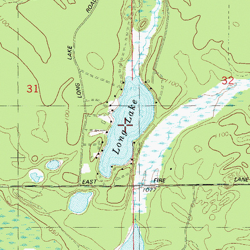 Topographic Map of Long Lake, WI