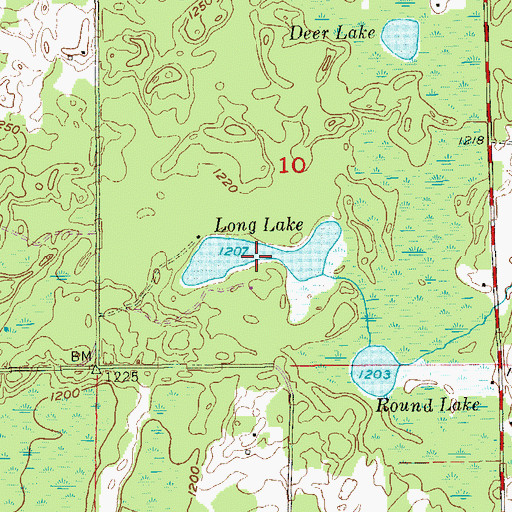 Topographic Map of Long Lake, WI