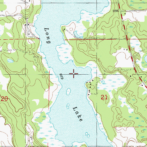 Topographic Map of Long Lake, WI