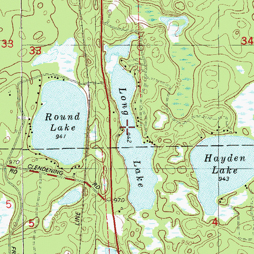 Topographic Map of Long Lake, WI