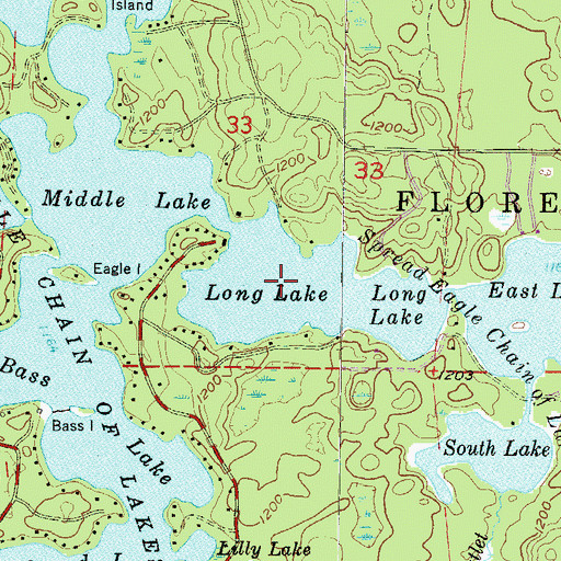 Topographic Map of Long Lake, WI