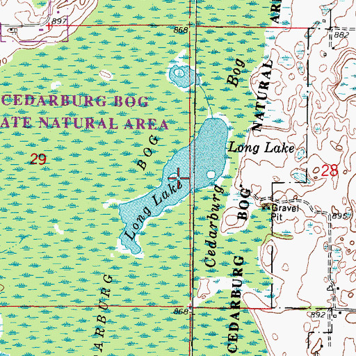 Topographic Map of Long Lake, WI