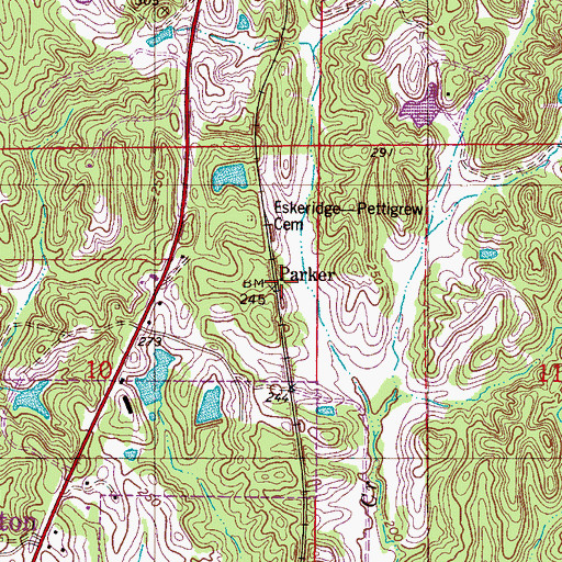 Topographic Map of Parker, AL