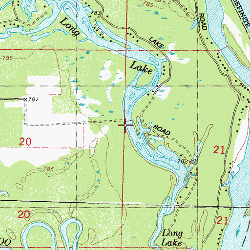 Topographic Map of Long Lake, WI