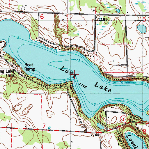 Topographic Map of Long Lake, WI