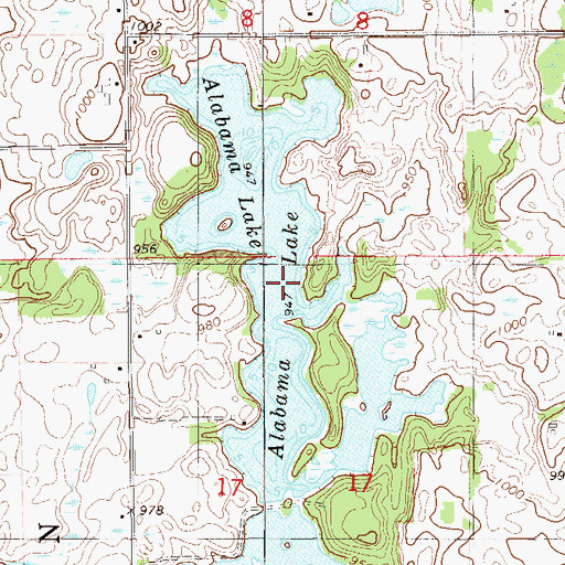 Topographic Map of Alabama Lake, WI
