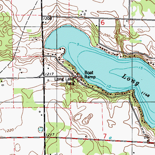 Topographic Map of Long Lake Park, WI