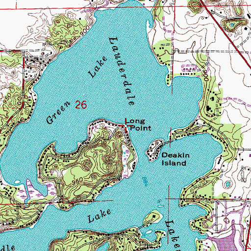 Topographic Map of Long Point, WI