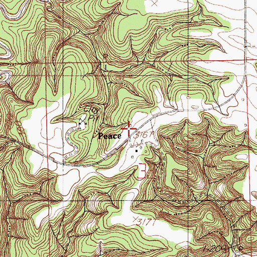 Topographic Map of Peace, AL