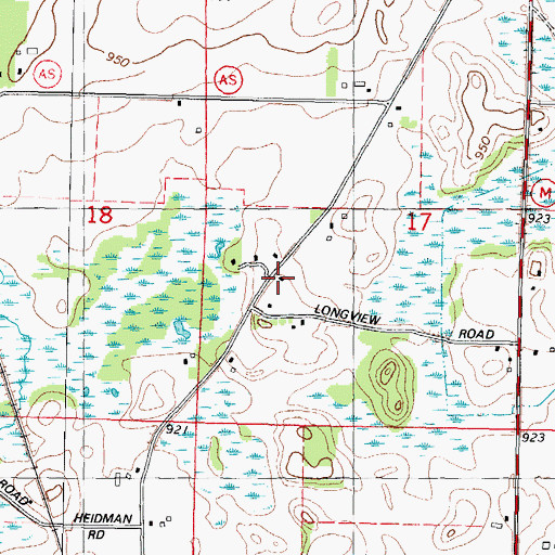 Topographic Map of Longview School (historical), WI