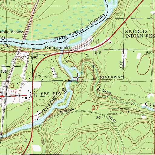 Topographic Map of Loon Creek, WI