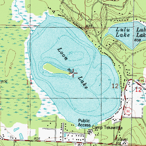 Topographic Map of Loon Lake, WI
