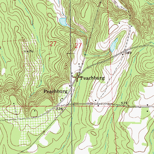 Topographic Map of Peachburg, AL