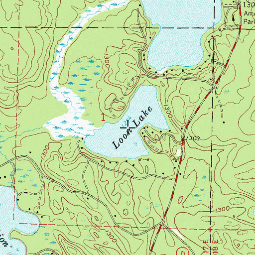 Topographic Map of Loon Lake, WI