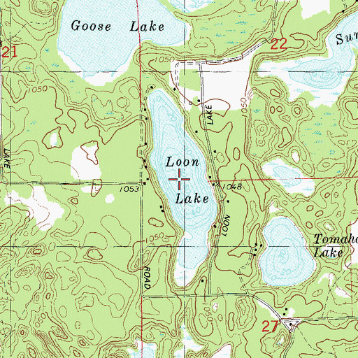 Topographic Map of Loon Lake, WI