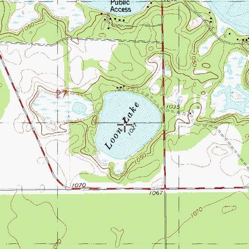 Topographic Map of Loon Lake, WI