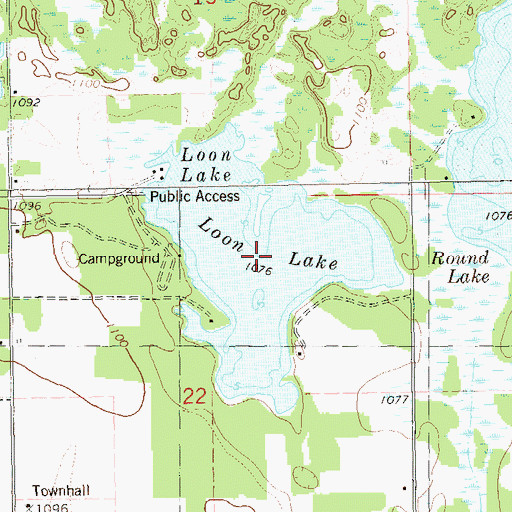 Topographic Map of Loon Lake, WI