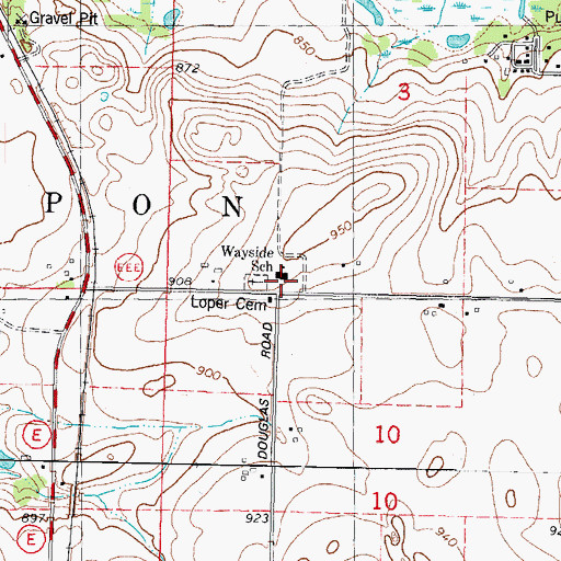 Topographic Map of Wayside Elementary School, WI