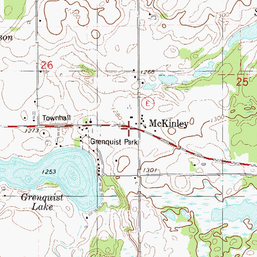 Topographic Map of McKinley, WI