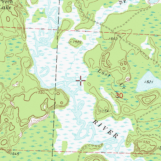 Topographic Map of Lost Creek, WI