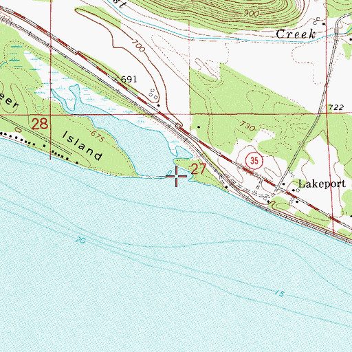 Topographic Map of Lost Creek, WI