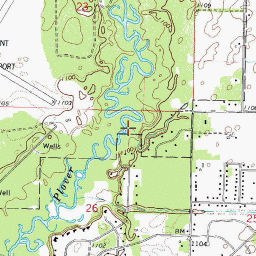 Topographic Map of Lost Creek, WI