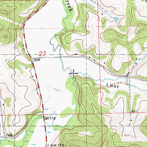 Topographic Map of Lost Hollow, WI