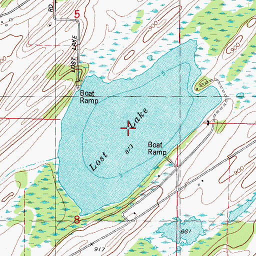 Topographic Map of Lost Lake, WI