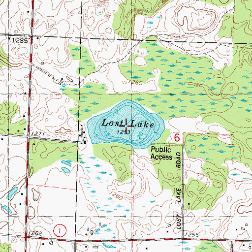 Topographic Map of Lost Lake, WI