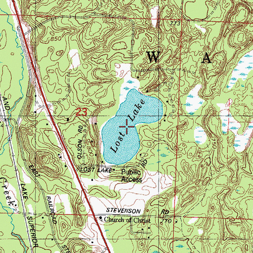 Topographic Map of Lost Lake, WI
