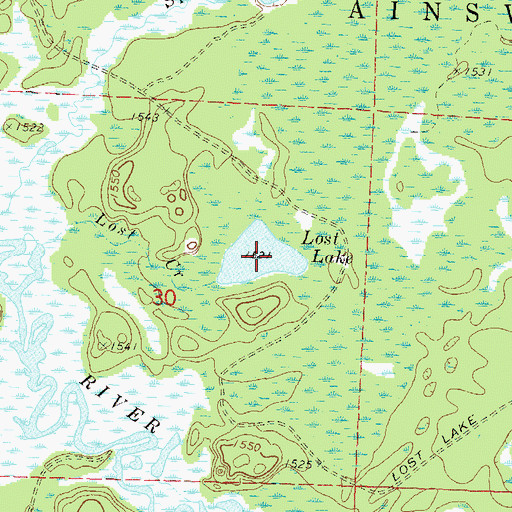 Topographic Map of Lost Lake, WI