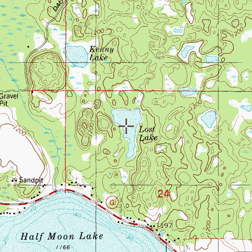 Topographic Map of Lost Lake, WI