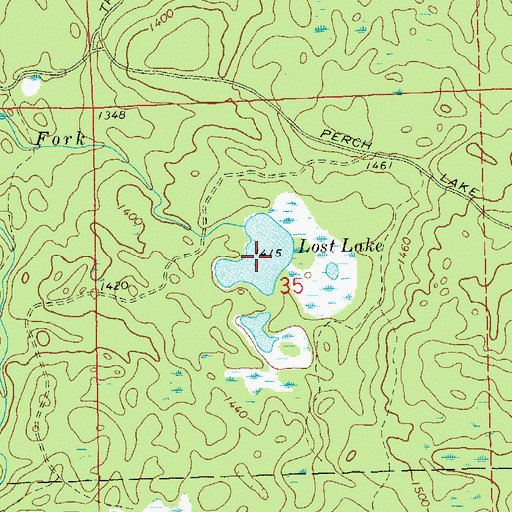 Topographic Map of Lost Lake, WI