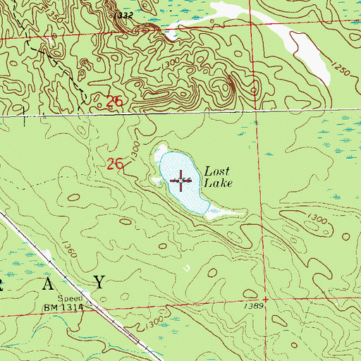 Topographic Map of Lost Lake, WI