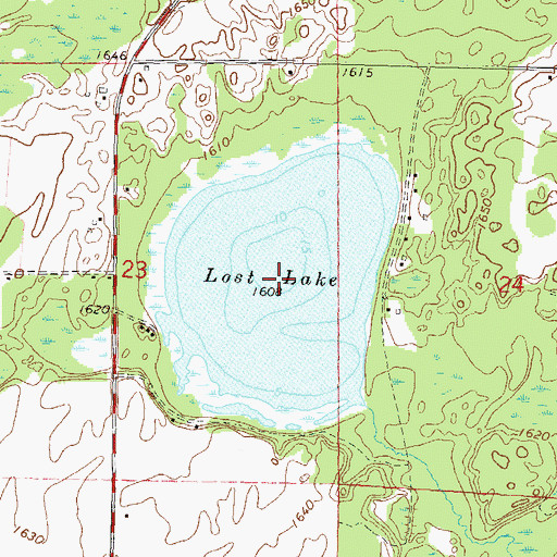 Topographic Map of Lost Lake, WI